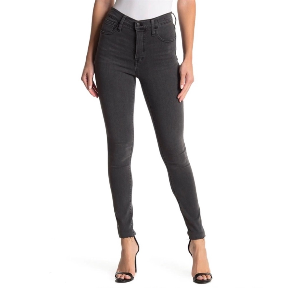 Madewell 10” High-Rise Skinny Jeans Woman Size 25 Grey Wash Raw Hem Style #M3002